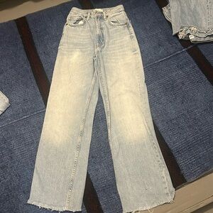 Light blue high rise size zero Zara jeans.